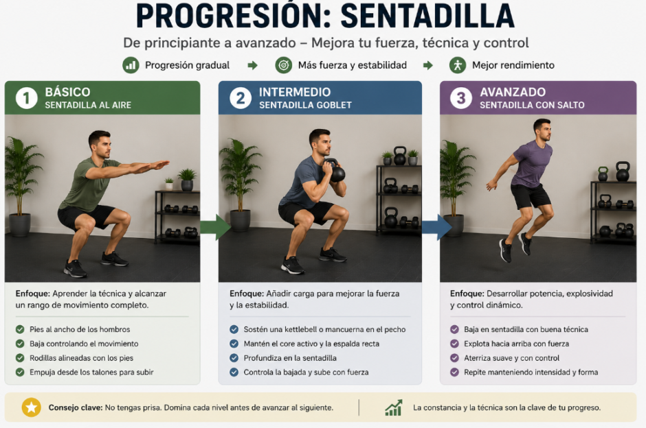 Ejemplo de progresión en entrenamiento funcional