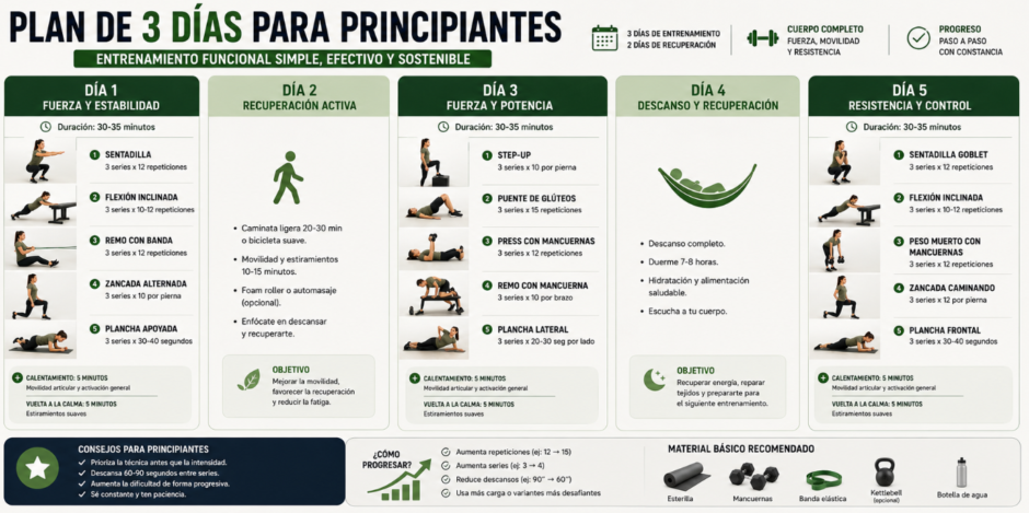 Plan de 3 días para principiantes
