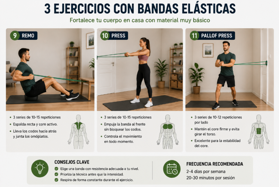 Ejercicios funcionales con bandas elásticas