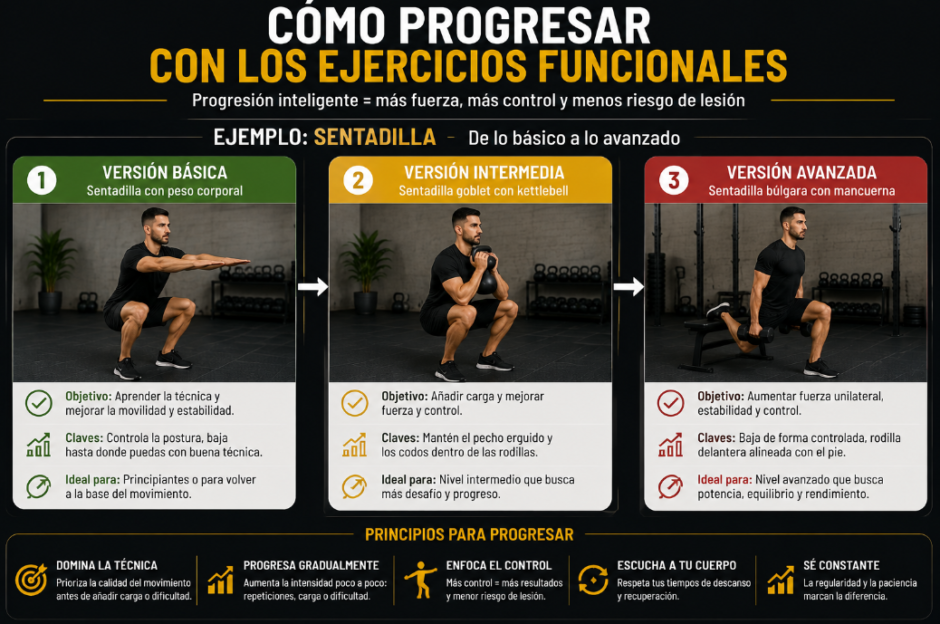La progresión en los ejercicios funcionales