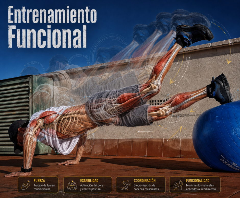 Carlos Arribas analizando el entrenamiento funcional