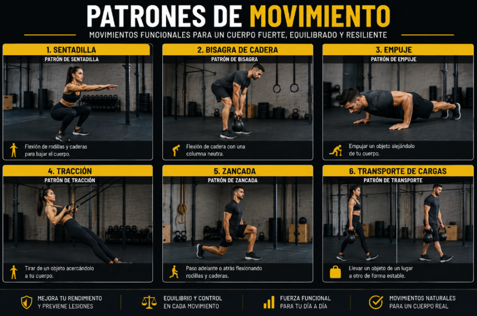 Patrones de movimiento de los ejercicios funcionales
