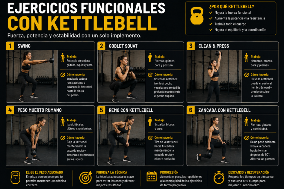 Ejercicios funcionales con kettlebell